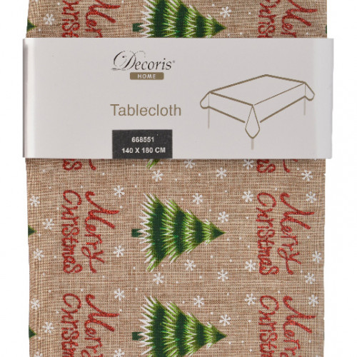 Новогодняя скатерть Merry Christmas,140х180 см.,  Kaemingk (668551/2)