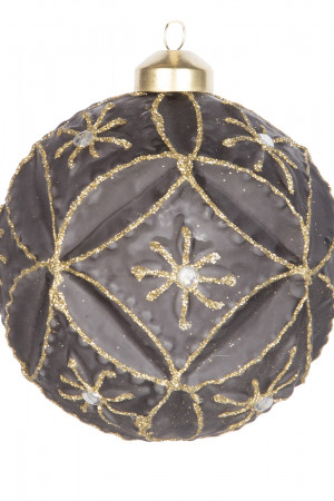 Винтажный стеклянный шар Лабиринты Лувра 10 см., 1 шт., Karlsbach (07107)