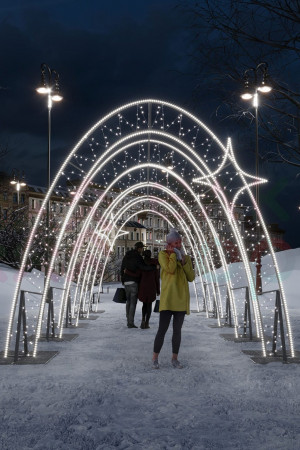 Светодиодный Тоннель Желаний 4.3*3.58 м., холодный-белый, Conso (ARK-016-1001)