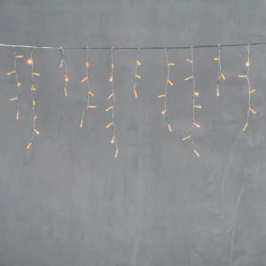 Светодиодная бахрома с колпачком 3,1*0,5 м., 120 экстра теплых белых LED ламп, прозрачный провод ПВХ, IP65, LTC (PIL120CAP-10-2EWW)