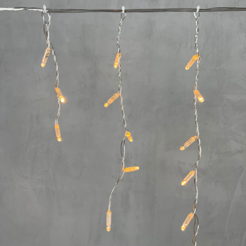 Светодиодная бахрома с колпачком 3,1*0,5 м., 120 экстра теплых белых LED ламп, прозрачный провод ПВХ, IP65, LTC (PIL120CAP-10-2EWW)