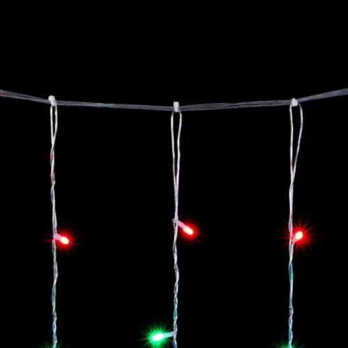 Светодиодный занавес 2*3 м., 600 разноцветных LED ламп, облегченный, прозрачный провод ПВХ, LTC (PCL600NOT-10-2M)