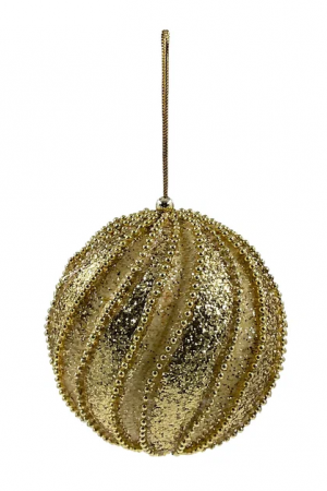 Винтажный шар Аллегро 10 см., золото, 1 шт., Christmas DeLuxe (86561)