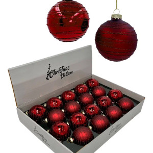 Набор стеклянных шаров Королевский бордо 70 мм., 18 шт., Christmas DeLuxe (14757)