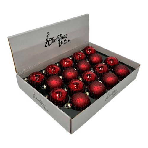 Набор стеклянных шаров Королевский бордо 70 мм., 18 шт., Christmas DeLuxe (14757)