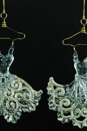 Украшение &quot;Платье&quot; цвет серебро-золото,2 вида,цена за 1 шт.12 см. (150048)