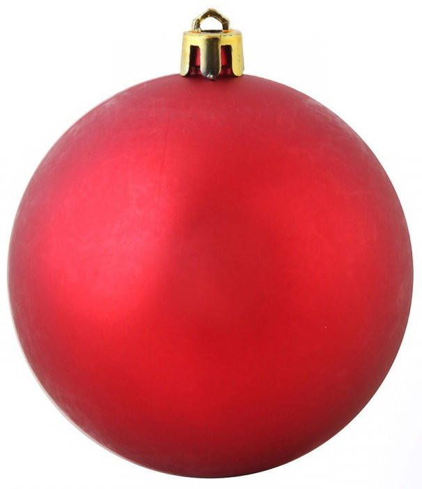 Пластиковый матовый шар Новогодний 300 мм, цвет красный,1 шар, Snowmen (520230) 