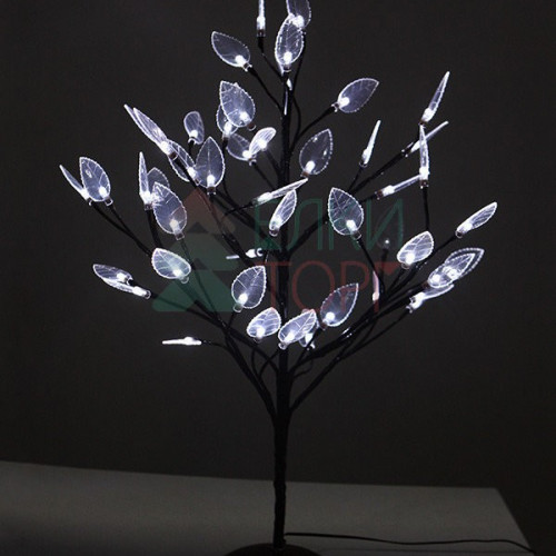 Светодиодная композиция Цветок с листьями 60 см., 48 холодных белых LED ламп, Beauty Led (LC176L-B048A-135)