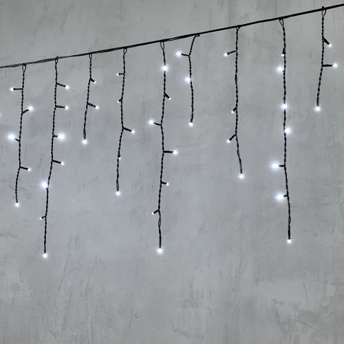 Светодиодная бахрома 4,9*0,5 м., 240 белых LED ламп, черный провод ПВХ, Beauty Led (PIL240-11-2W)