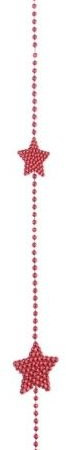 Бусы пластиковые 270 см, красные звезды, Kaemingk (000522/1)