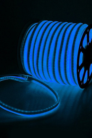 Неон гибкий односторонний Neon-Light 15*25 мм., 220V, синие LED лампы 120 шт на 1 м, бухта 50 м, Bea