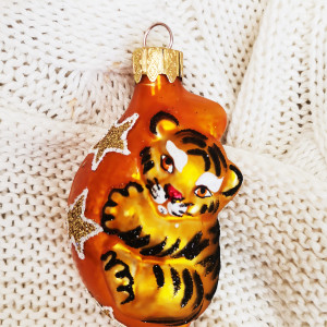 ФУ-355 Елочное украшение Тигрёнок на луне - символ года 8,5 см., Коломеев