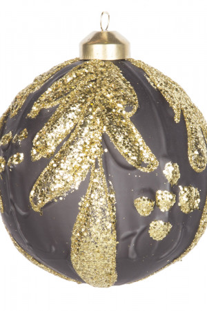 Винтажный стеклянный шар Перо Жар-птицы 10 см., 1 шт., Karlsbach (07109)