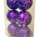 Набор шаров Ривьера - 8 см., цвет - фиолетовый, кол-во 6 шт., пластик (521787)