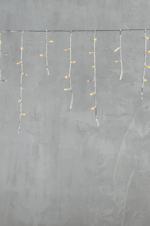 Светодиодная бахрома с колпачком 3,1*0,5 м., 120 желтых LED ламп, прозрачный провод ПВХ, IP65, LTC (PIL120CAP-10-2Y)