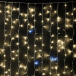 Светодиодный занавес 2*3 м., 600 теплых белых LED ламп, мерцание, облегченный, прозрачный провод ПВХ, LTC (PCL600NOTBLW-10-2WW)