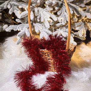 Мишура Эконом 3-х слойная д.100 мм., дл.2 м.,красный, КАЗ КОМ (Г-243/красный)