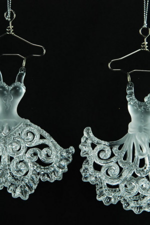 Украшение &quot;Платье&quot; цвет серебро,2 вида,цена за 1 шт.12 см, (150049)