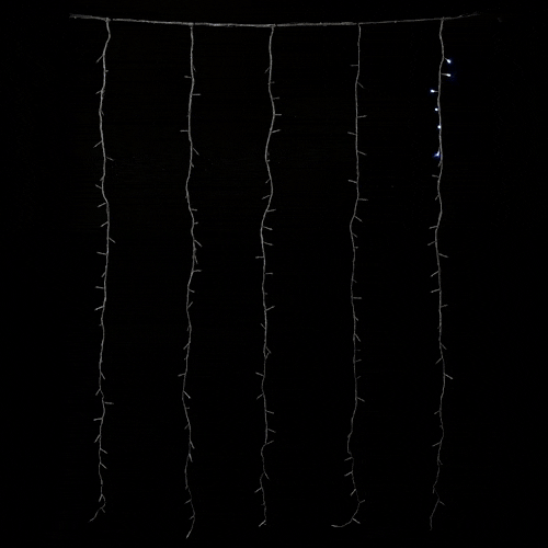 Занавес с эффектом бегущий огонь 2*1.6 м., 24V, 150 LED ламп бело - синего цвета, прозрачный провод, Beauty Led (ESI150-SH10-1WB) 