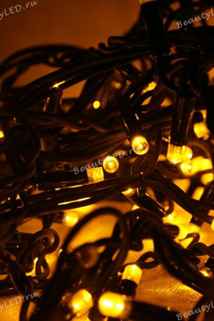 Светодиодная бахрома Sealed 4.8*0.9 м., 220V., 348 желтых LED ламп, белый каучук, Beauty Led (LL348-8-2Y)