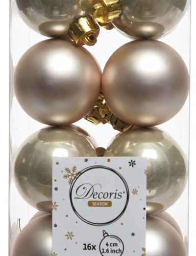 Набор пластиковых шаров Милена 40 мм, жемчужный, 16 шт, Kaemingk (021790)