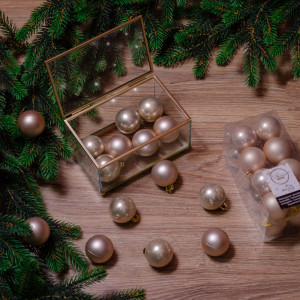 Набор пластиковых шаров Милена 40 мм, жемчужный, 16 шт, Kaemingk (021790)