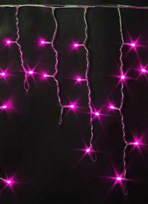 Светодиодная бахрома 3*0.5 м., 220V, 112 розовых LED ламп, прозрачный силиконовый провод, Rich LED (RL-i3*0.5-T/P)