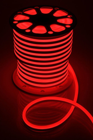 Неон гибкий односторонний Neon-Light 15*25 мм., 220V, красные LED лампы 120 шт на 1 м, бухта 50 м, B