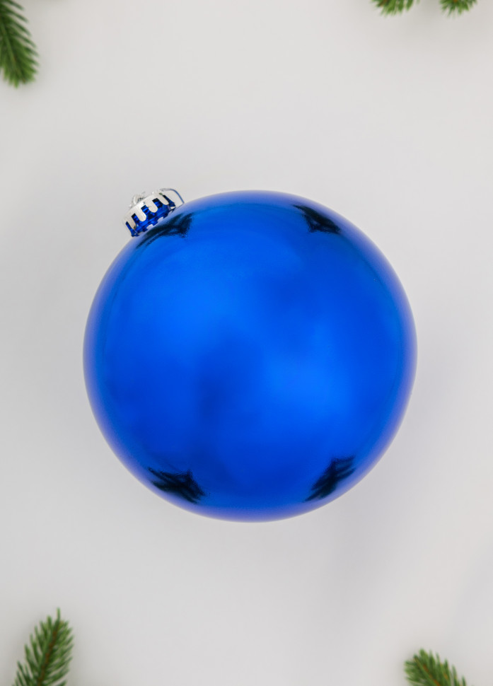 Шар пластиковый глянцевый 150 мм., синий, ЕлкиТорг (150100)