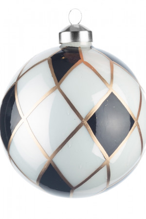 Премиальный стеклянный шар Домино 10 см., 1 шт., Karlsbach (09731)