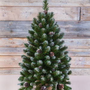 Елка Императрица заснеженная с шишками 90 см. в мешочке, мягкая хвоя, Triumph Tree  (73810)