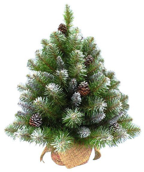 Елка Императрица заснеженная с шишками 90 см. в мешочке, мягкая хвоя, Triumph Tree  (73810)