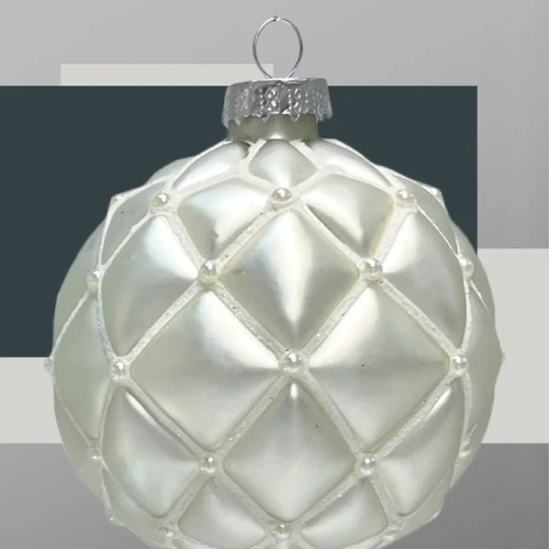 Набор винтажных стеклянных шаров Старинный вальс 80 мм., серебро, 9 шт., Christmas DeLuxe (14089)