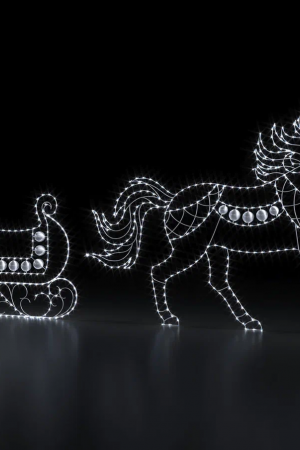 Светодиодная композиция Сани с конем 2D (плоская фигура), Сад Радости (SR060)
