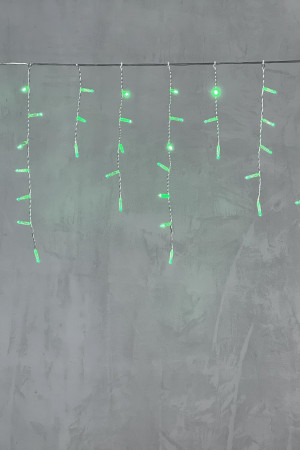 Светодиодная бахрома с колпачком 3,1*0,5 м., 120 зеленых LED ламп, прозрачный провод ПВХ, IP65, LTC (PIL120CAP-10-2G)