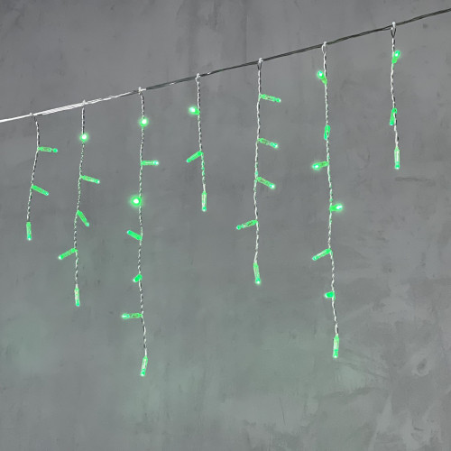 Светодиодная бахрома с колпачком 3,1*0,5 м., 120 зеленых LED ламп, прозрачный провод ПВХ, IP65, LTC (PIL120CAP-10-2G)