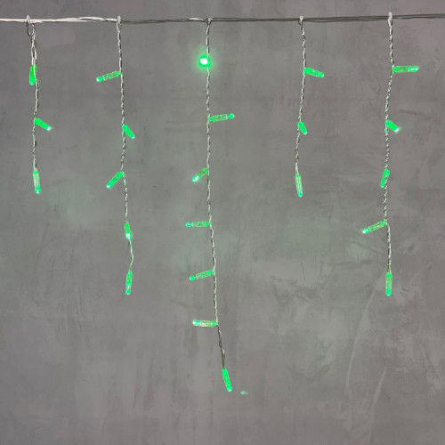 Светодиодная бахрома с колпачком 3,1*0,5 м., 120 зеленых LED ламп, прозрачный провод ПВХ, IP65, LTC (PIL120CAP-10-2G)