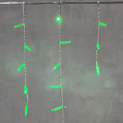 Светодиодная бахрома с колпачком 3,1*0,5 м., 120 зеленых LED ламп, прозрачный провод ПВХ, IP65, LTC (PIL120CAP-10-2G)