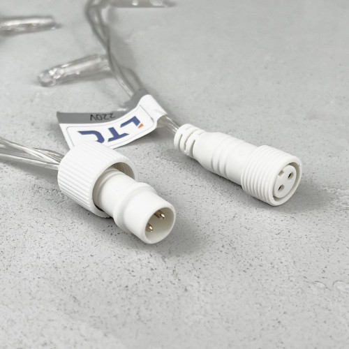 Светодиодная бахрома с колпачком 3,1*0,5 м., 120 зеленых LED ламп, прозрачный провод ПВХ, IP65, LTC (PIL120CAP-10-2G)