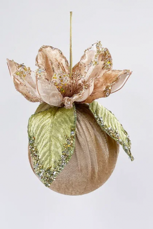 Винтажный шар Агава 15 см., шампань, 1 шт., Christmas DeLuxe (86578)