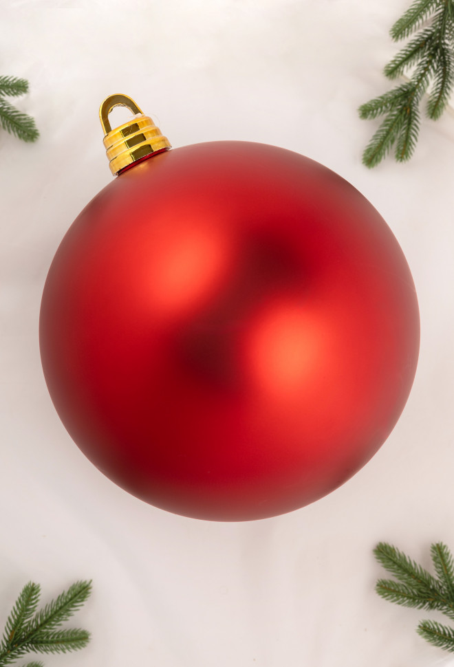 Шар пластиковый матовый 300 мм., красный, ЕлкиТорг (150700)