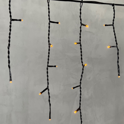 Светодиодная бахрома 4,9*0,5 м., 240 желтых LED ламп, черный провод ПВХ, Beauty Led (PIL240-11-2Y)