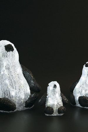 Светодиодная фигура Семья пингвинов 23,16,11 см., 24V, 80 холодных белых LED ламп, Beauty Led (L-A-P002A)