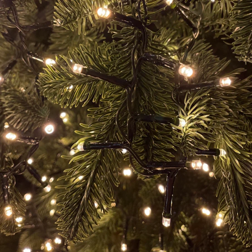 Светодиодная нить Snake Light 700 теплых ламп, 14 м., 24В, 8 режимов, зеленый провод, для елки 215 см., Christmas DeLuxe (83770)