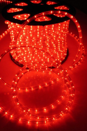 Электрическая гирлянда Дюролайт, красный, прозр. провод 7 м. Rope-Light (523323)