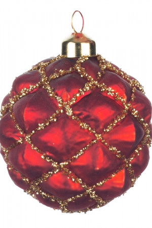 Винтажный стеклянный шар Рубиновый Шик 8 см., 1 шт., Karlsbach (09782)