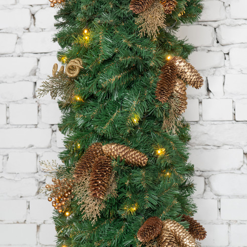 Хвойная арка Санкт-Петербург 240*160 см. с золотым декором, 260 теплых-белых Led ламп, Литая+ПВХ, ЕлкиТорг (28008)