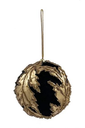 Винтажный шар Версаль 9 см., черный, 1 шт., Christmas DeLuxe (86526)