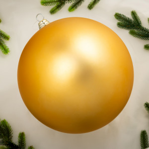 Шар пластиковый матовый 300 мм., золотой, ЕлкиТорг (150701)