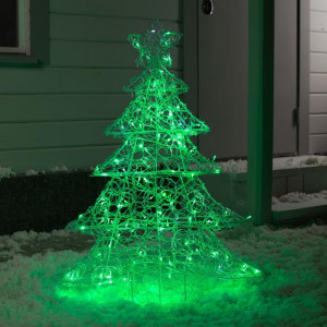 Светодиодная фигура Кружевная ёлка 70×90×17 см., 31 В, мерцание, свечение зелёное, Luazon Lighting (7028253)